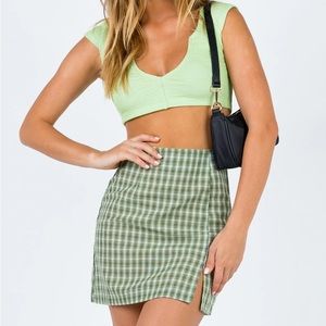 Princess Polly Green Plaid Skirt